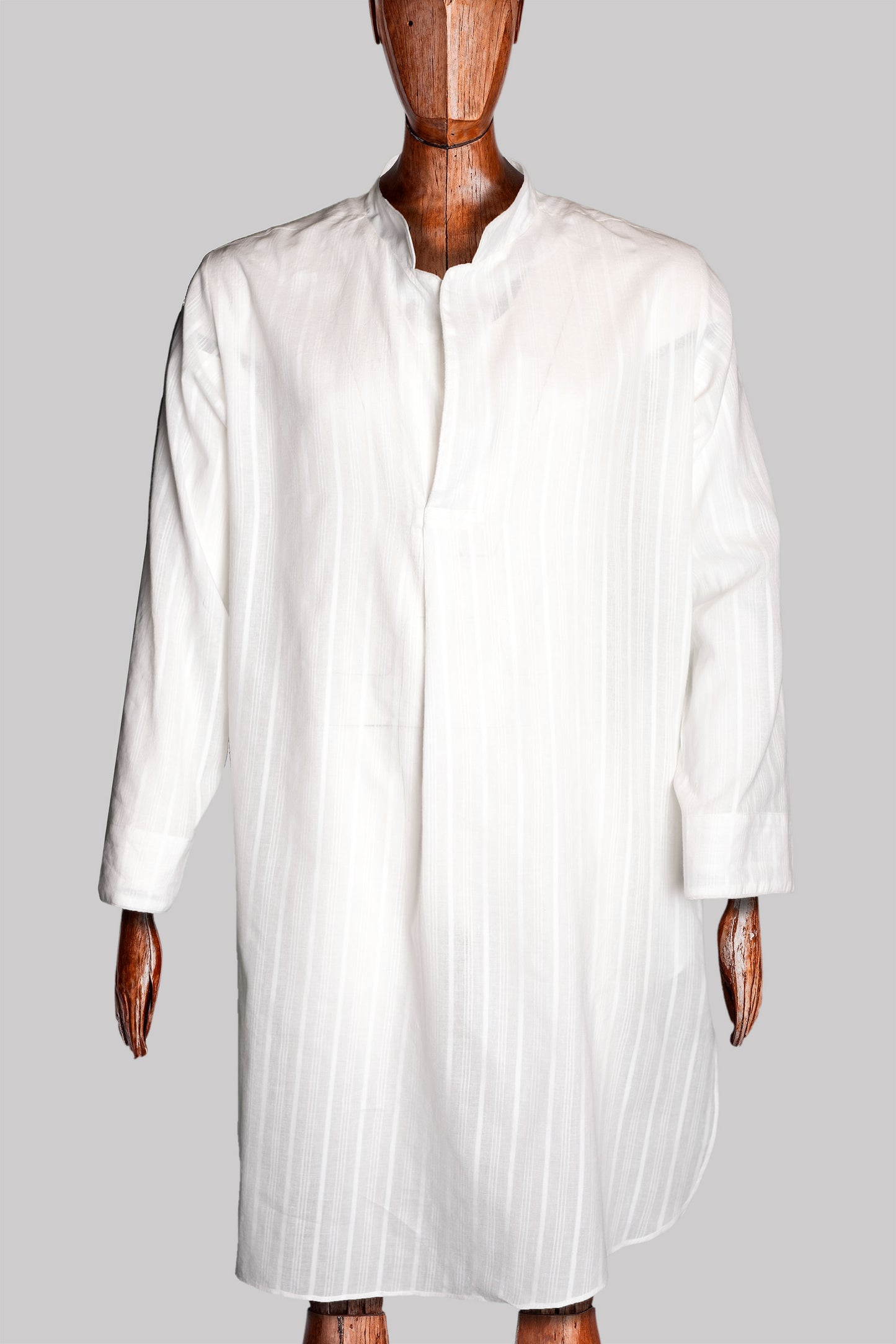 NIGHT-SHIRT WHITE 100% COTTON fine-𝒽𝒶𝓃𝒹-weave