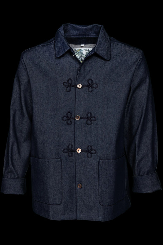 HUSSAR-JACKET NAVY with navy braiding 100% COTTON Denim-heavy