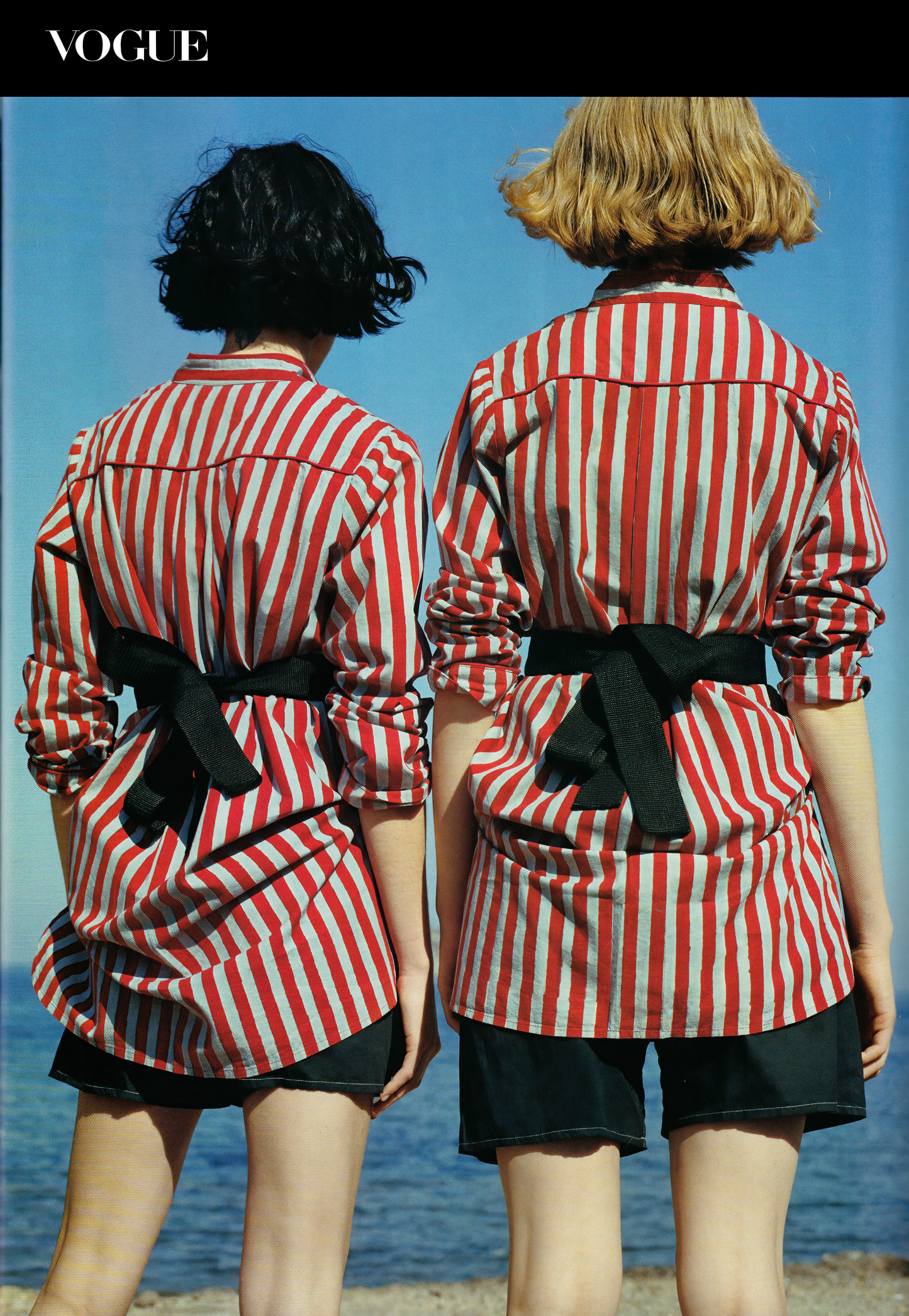 NIGHT-SHIRT RED with sky piping 100% COTTON Popeline Broad-Waves digital-print