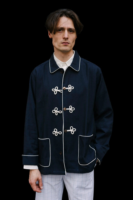 HUSSAR-JACKET NAVY-Natural ₉₁₀₆