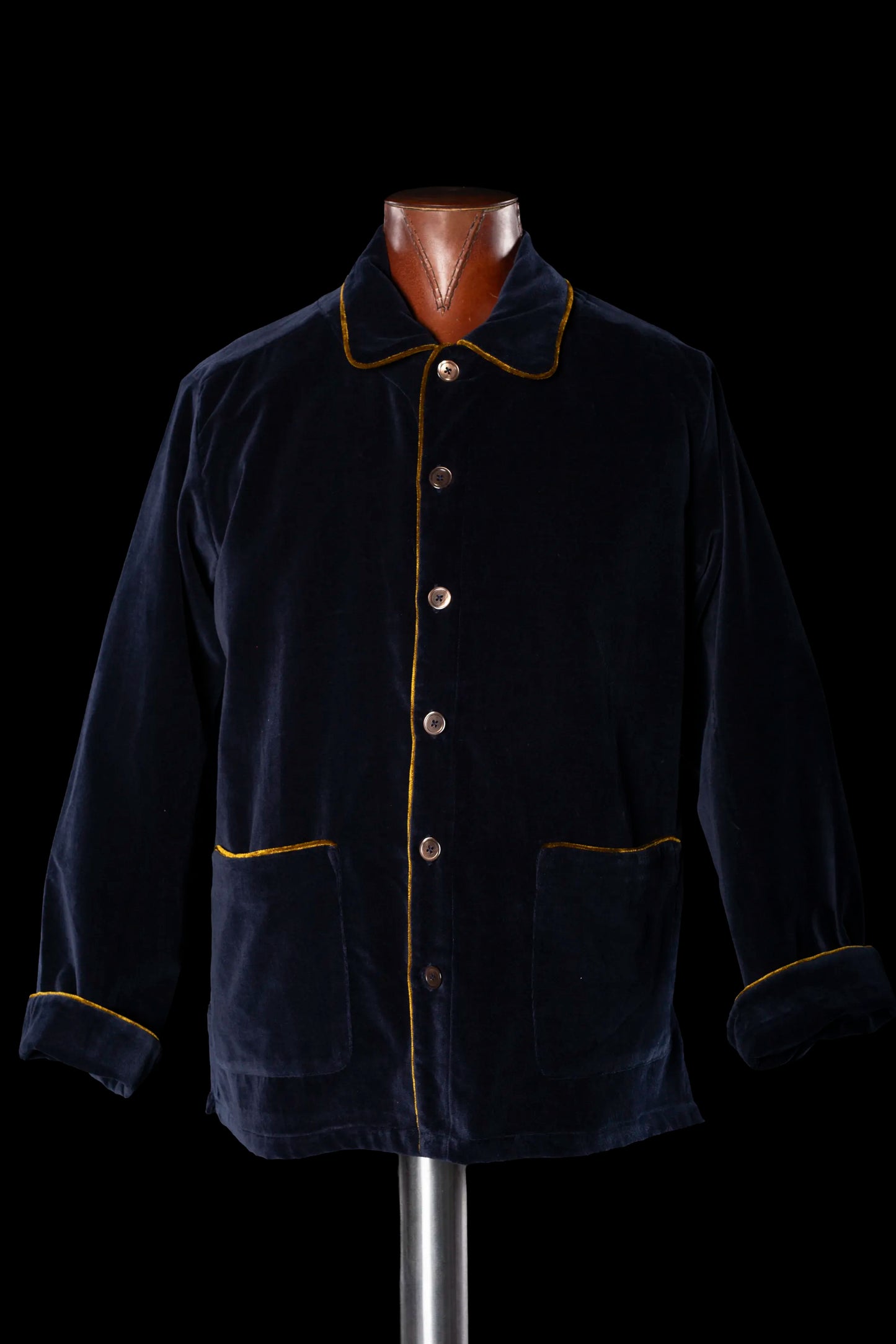 COLONEL-JACKET NAVY with gold piping 100% COTTON Velvet