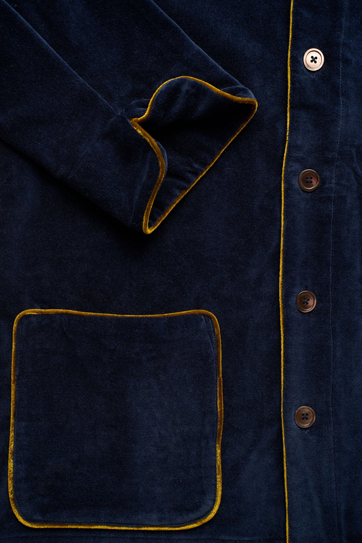 COLONEL-JACKET NAVY with gold piping 100% COTTON Velvet