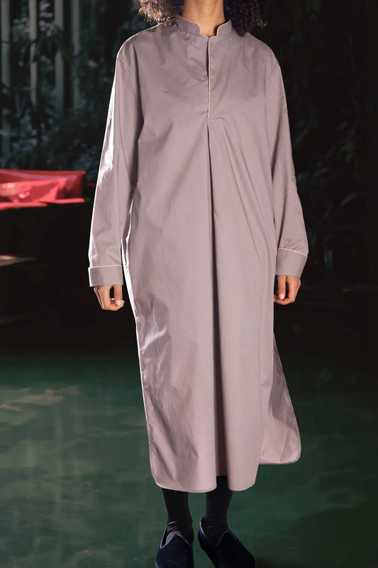 LONG-NIGHT-SHIRT GREY-Peach ₉₂₁₉