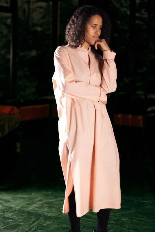 LONG-NIGHT-SHIRT PEACH-Brown ₉₂₁₉