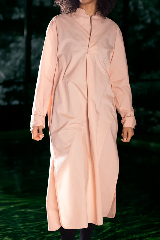 LONG-NIGHT-SHIRT PEACH-Brown ₉₂₁₉