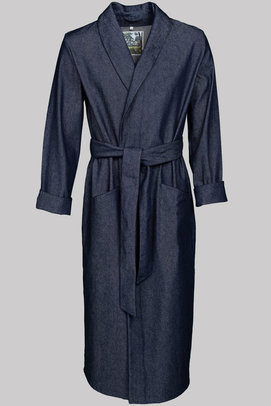 DRESSING-GOWN NAVY 100% COTTON Denim