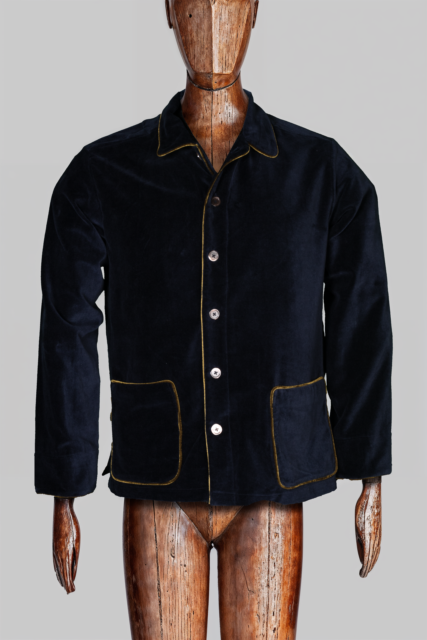 COLONEL-JACKET NAVY with gold piping 100% COTTON Velvet