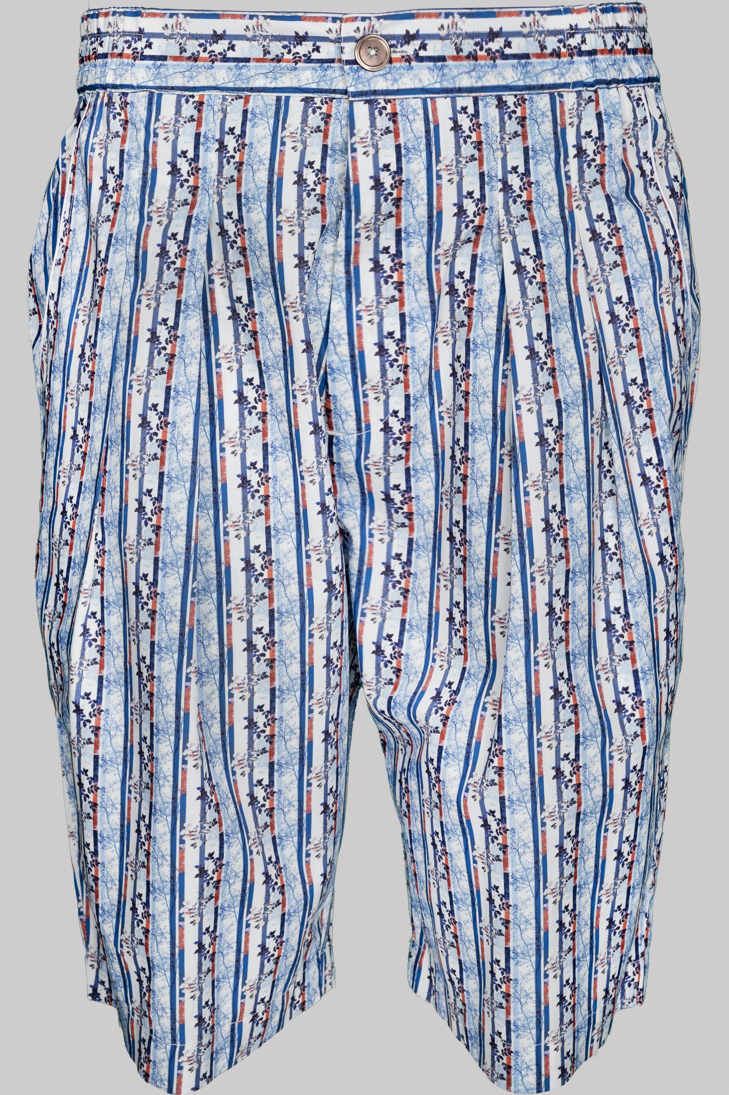 SHORTS WHITE-Blue-navy-terracotta 100% COTTON Popeline