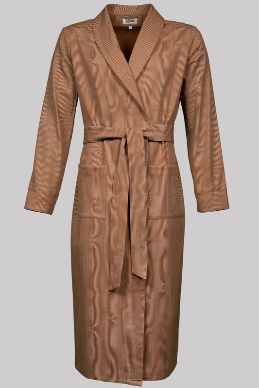 8954 DRESSING-GOWN BROWN-Offwhite