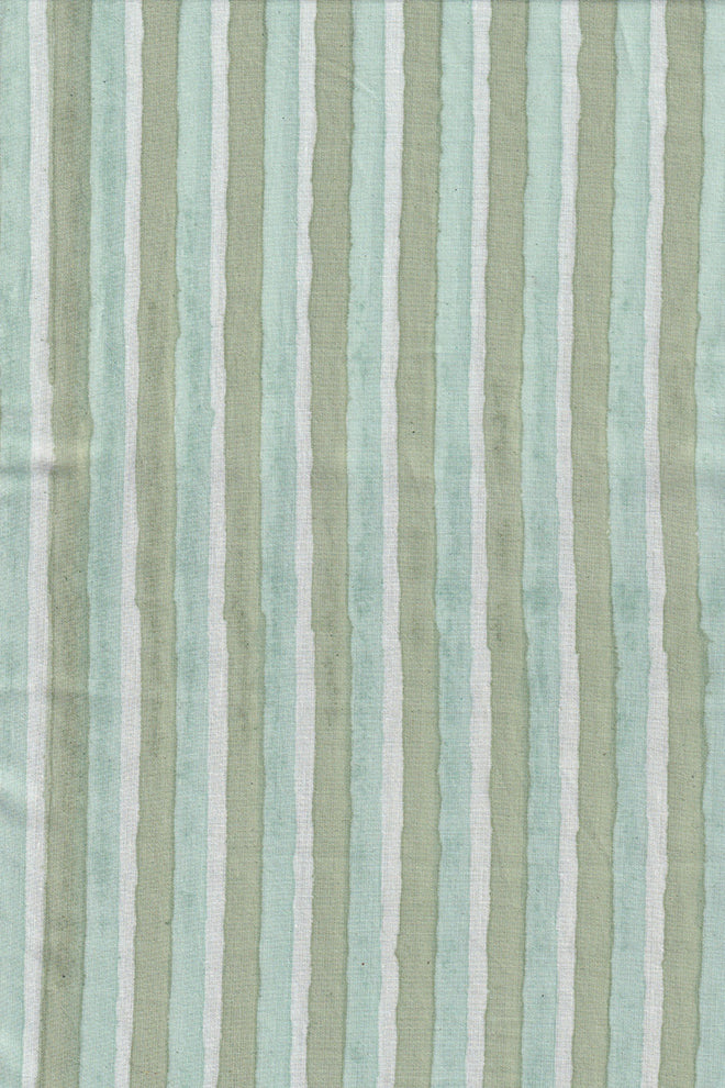 Cambric Medium-Stripes GREEN-Ice-white.