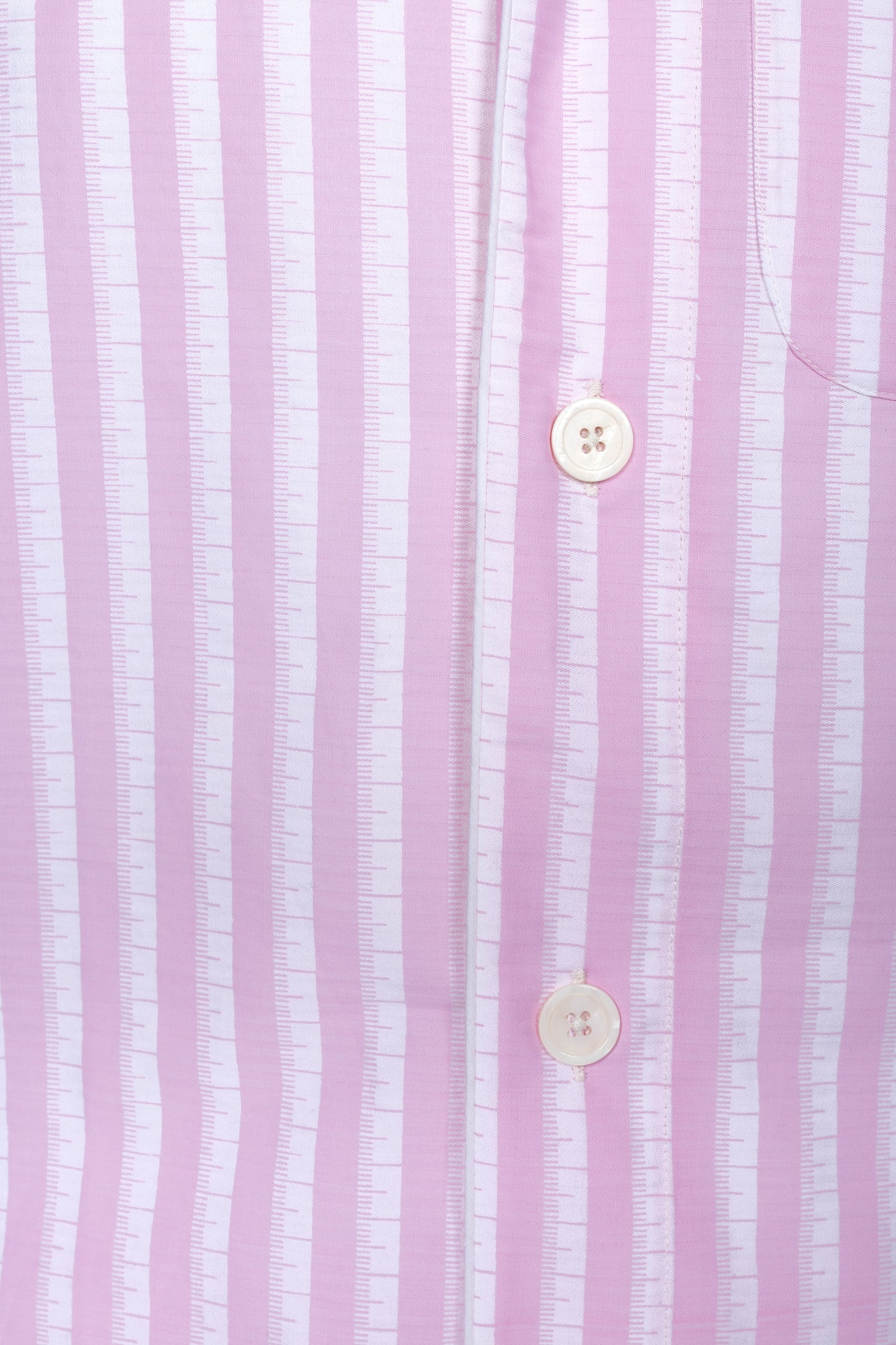 PYJAMA PINK-White with white piping 100% COTTON Herringbone-light Broad-Stripes screen-print